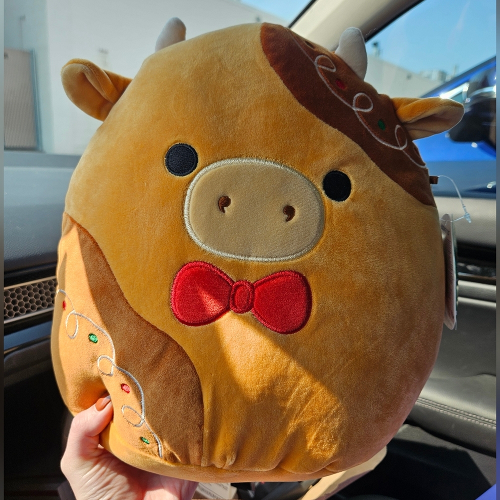 NWT Jericho the Gingerbread Cow 🐄 11” Squishmallow Christmas Holiday